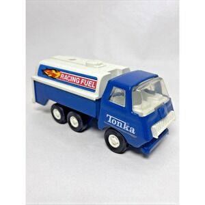 Tonka Racing Fuel Tanker Blue White Steel Plastic Vintage Flames